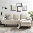Maklaine Upholstered Fabric Right or Left Sectional Sofa in Beige