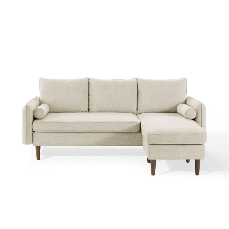 Maklaine Upholstered Fabric Right or Left Sectional Sofa in Beige