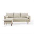 Maklaine Upholstered Fabric Right or Left Sectional Sofa in Beige