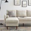 Maklaine Upholstered Fabric Right or Left Sectional Sofa in Beige