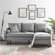 Maklaine Upholstered Fabric Right or Left Sectional Sofa in Light Gray