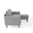 Maklaine Upholstered Fabric Right or Left Sectional Sofa in Light Gray
