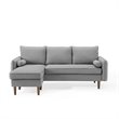 Maklaine Upholstered Fabric Right or Left Sectional Sofa in Light Gray