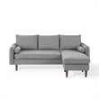 Maklaine Upholstered Fabric Right or Left Sectional Sofa in Light Gray