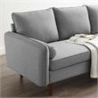 Maklaine Upholstered Fabric Right or Left Sectional Sofa in Light Gray
