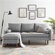 Maklaine Upholstered Fabric Right or Left Sectional Sofa in Light Gray