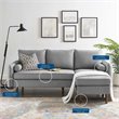 Maklaine Upholstered Fabric Right or Left Sectional Sofa in Light Gray