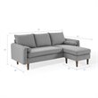 Maklaine Upholstered Fabric Right or Left Sectional Sofa in Light Gray