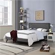 Maklaine Queen Fabric Platform Bed with Round Splayed Legs in Gray