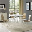 Maklaine Contemporary MDF Wood Circular Dining Table in White