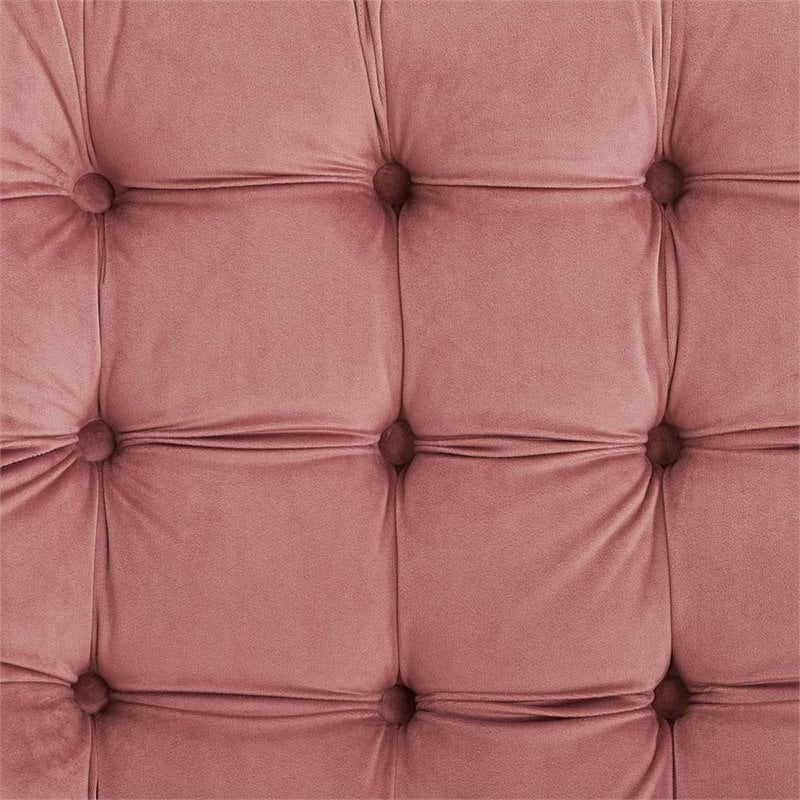 Maklaine Tufted Performance Velvet Lounge Chair in Dusty Rose