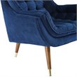 Maklaine Contemporary Tufted Performance Velvet Lounge Chair in Navy