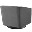Maklaine Performance Velvet Tufted Swivel Arm in Gray (Set of 2)