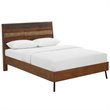Maklaine Modern / Contemporary Queen MDF Wood Bed in Walnut Finish
