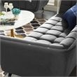 Maklaine Contemporary Performance Velvet Tufted Sofa in Gray and Black