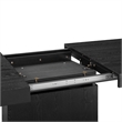 Maklaine Contemporary Expandable Wood Dining Table in Black/Gold