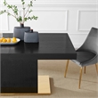 Maklaine Contemporary Expandable Wood Dining Table in Black/Gold