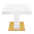 Maklaine Contemporary Expandable Wood Dining Table in White/Gold