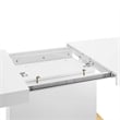 Maklaine Contemporary Expandable Wood Dining Table in White/Gold