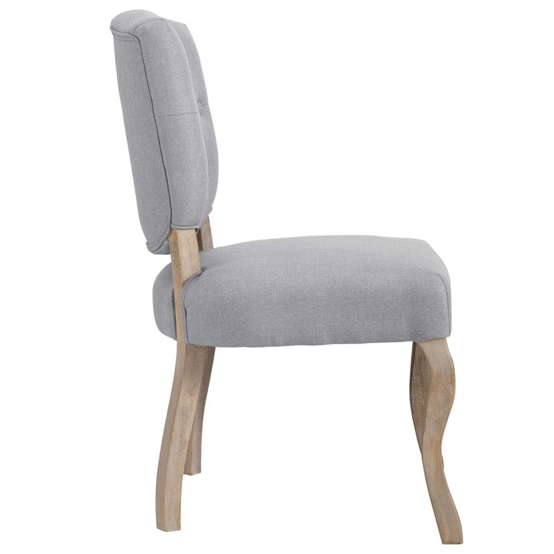Maklaine Traditional Dining Side Chair in Light Gray (Set of 4)