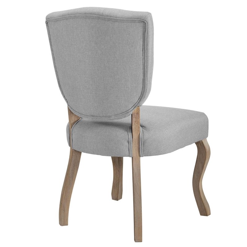 Maklaine Traditional Dining Side Chair in Light Gray (Set of 4)
