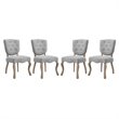 Maklaine Traditional Dining Side Chair in Light Gray (Set of 4)