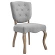 Maklaine Traditional Dining Side Chair in Light Gray (Set of 2)