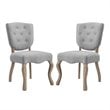 Maklaine Traditional Dining Side Chair in Light Gray (Set of 2)