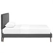 Maklaine Upholstered Twin Platform Bed Frame in Gray With Splayed Legs