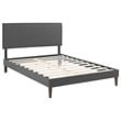 Maklaine Upholstered Queen Platform Bed Frame in Gray With Tapered Legs