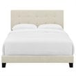 Maklaine Full Modern Upholstered Polyester Fabric Bed in Beige