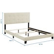 Maklaine Full Modern Upholstered Polyester Fabric Bed in Beige