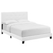 Maklaine Full Modern Upholstered Polyester Fabric Bed in White