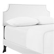 Maklaine Full Vinyl Platform Bed with Round Splayed Legs in White