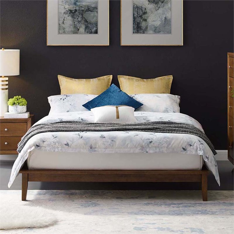 Maklaine Modern / Contemporary Full Mates Platform Bed in Cappuccino