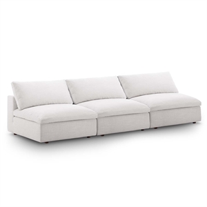 Maklaine Down Filled Overstuffed 3-Piece Armless Sectional Sofa