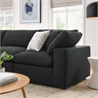 Maklaine 4-Piece Fabric Down Filled Sectional Sofa Set in Black