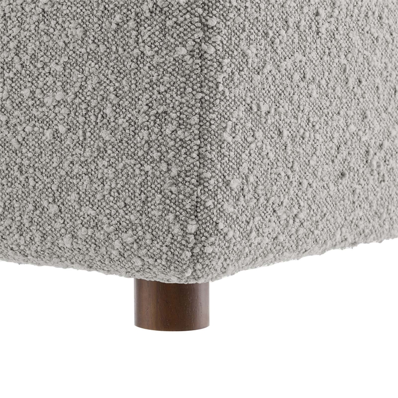 Maklaine Upholstered Boucle Fabric Corner Chair in Light Gray