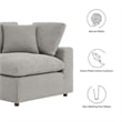 Maklaine Upholstered Boucle Fabric Corner Chair in Light Gray