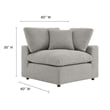Maklaine Upholstered Boucle Fabric Corner Chair in Light Gray