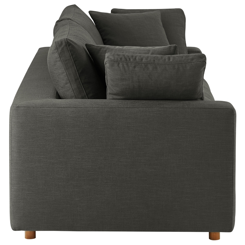 Maklaine Contemporary Dense Foam Padding Upholstered Sleeper Sofa in Gray