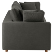 Maklaine Contemporary Dense Foam Padding Upholstered Sleeper Sofa in Gray