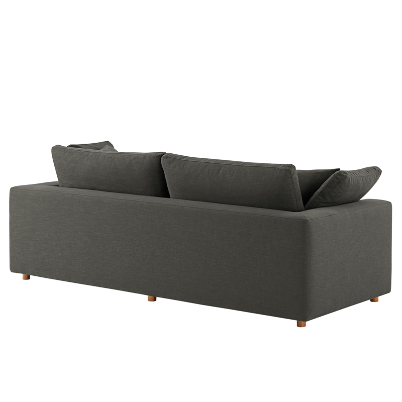 Maklaine Contemporary Dense Foam Padding Upholstered Sleeper Sofa in Gray