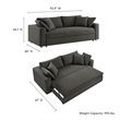 Maklaine Contemporary Dense Foam Padding Upholstered Sleeper Sofa in Gray