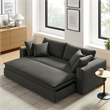 Maklaine Contemporary Dense Foam Padding Upholstered Sleeper Sofa in Gray