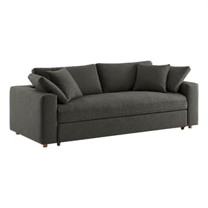 Maklaine Contemporary Dense Foam Padding Upholstered Sleeper Sofa in Gray