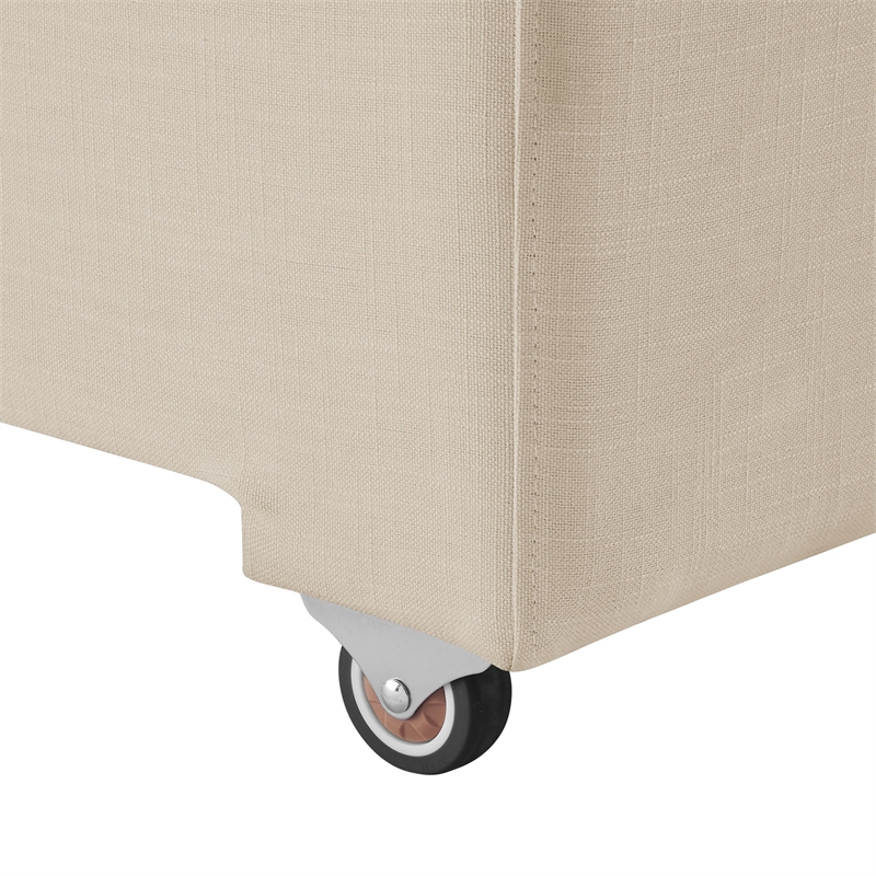 Maklaine Down Filled Overstuffed Sleeper Sofa w/Throw Pillows - Light Beige