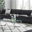 Maklaine Contemporary Polyester Fabric Armless Sectional Sofa in Gray