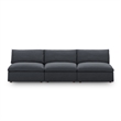 Maklaine Contemporary Polyester Fabric Armless Sectional Sofa in Gray