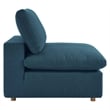 Maklaine Fabric Down Filled Overstuffed Armless Chair in Azure